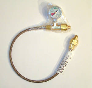 Aviation Oxygen Cylinder Transfill Adapter CGA-540 w/ Gauge