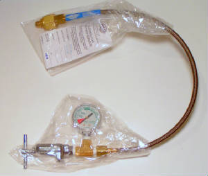 Aviation Oxygen Cylinder Transfill Adapter w/Gauge