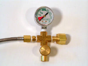 CGA 540 to 870 Transfill Adapter with pressure release valve and gauge